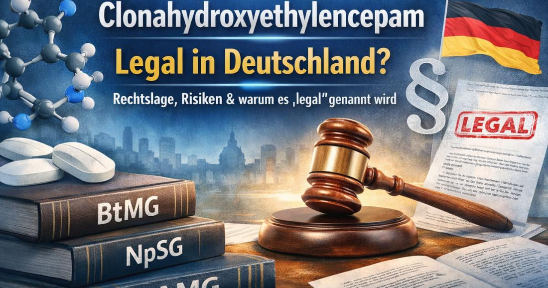 Clonahydroxyethylencepam – legal in Deutschland? Rechtslage (BtMG, NpSG, AMG) und Risiken im Überblick